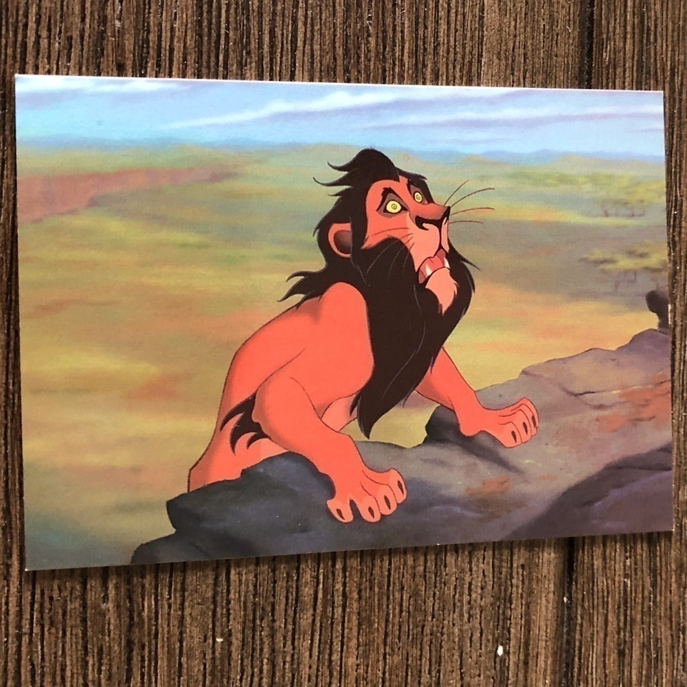 Disney The Lion King 1995 trading card: Mufasa plunges into the gorge #26